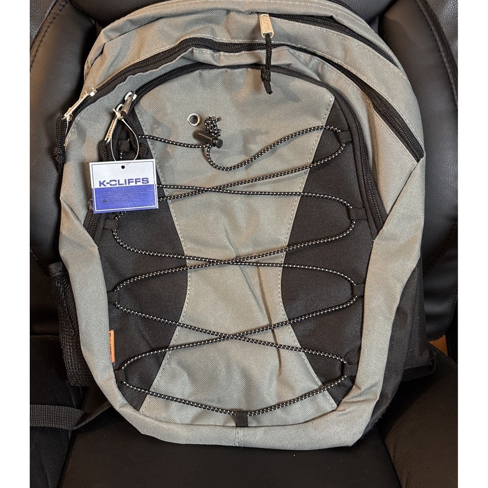 K-Cliffs Student Backpack Gray/Black‎ NWT